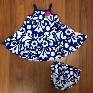 Carter’s Baby Girls Floral Dress with Diaper Cover Size 12 Months